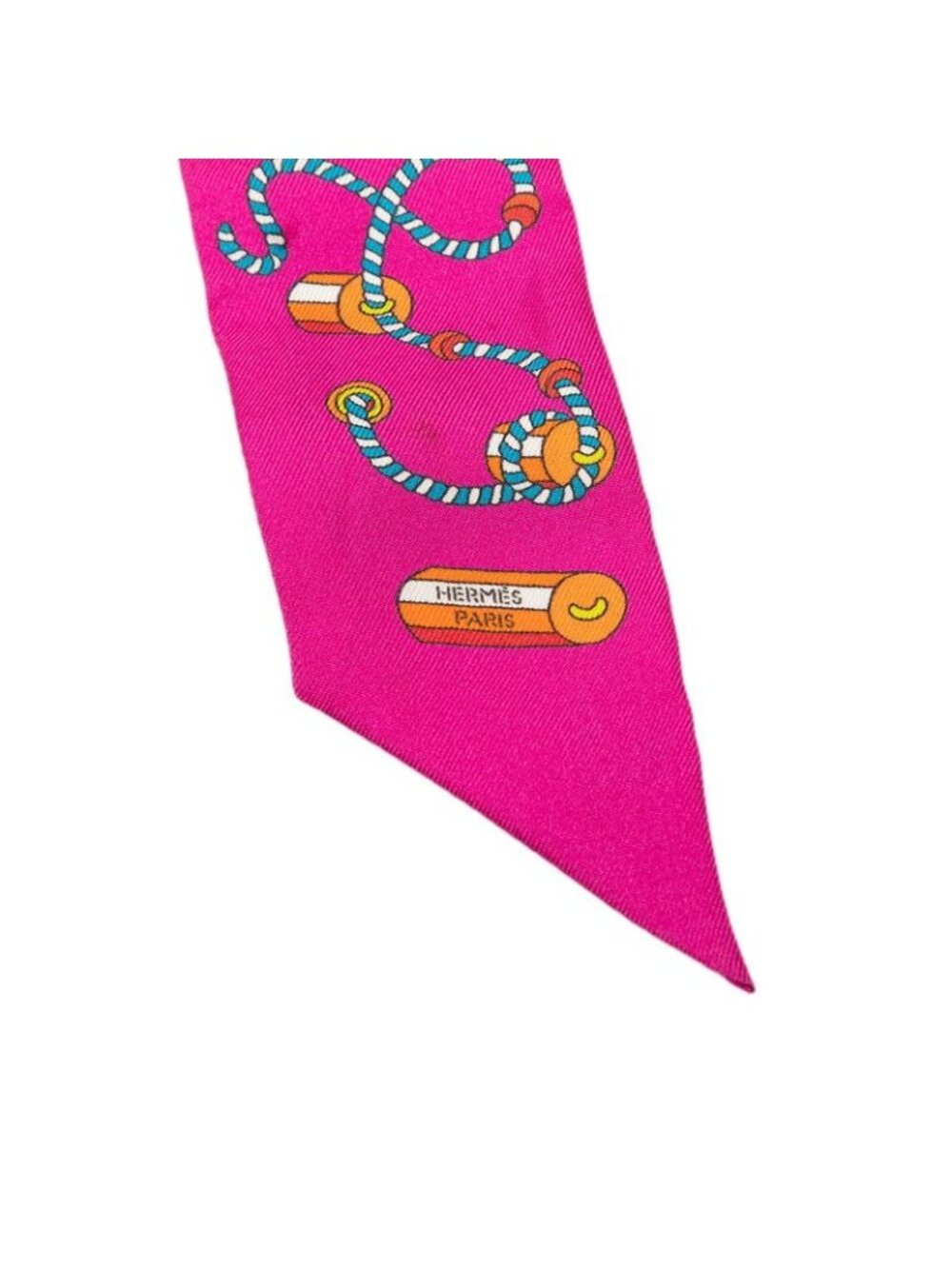 Hermes Twilly Cordages Scarf Purple Silk - Picture 3 of 6